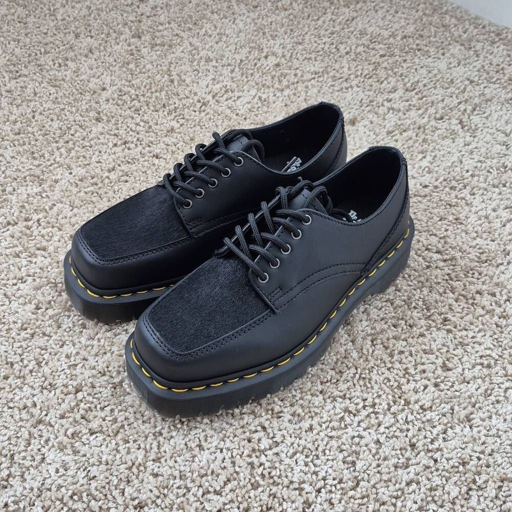 Dr. Martens 5i Bex Squared Toe Hair On & Leather Shoes Black Size 7